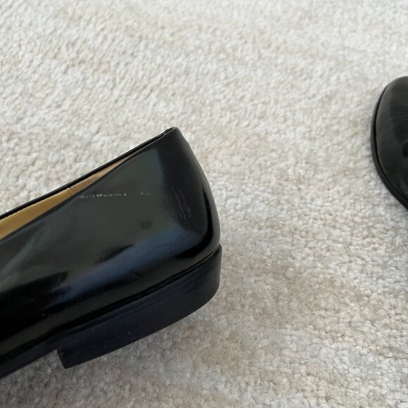 Vintage Jazz Black Leather Flats Shoes 7 Made in Spain - Picture 7 of 10